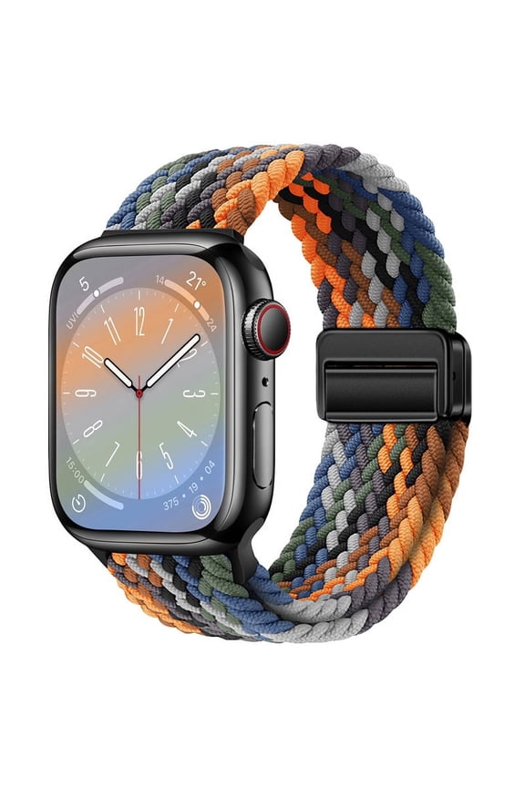 Magnetic Braided Stretchy Loop - Compatible with Apple Watch Band 40mm 41mm 44mm 45mm iWatch Bands Ultra/2 49mm 38mm 42mm Women Men,Elastic Woven Nylon Strap for Apple watch Series 9 8 7 6 5 4 3 2 SE