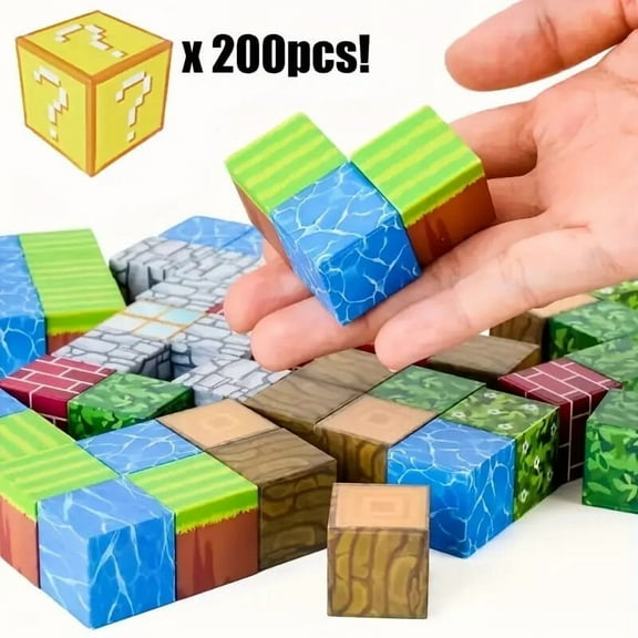 Magnetic Building Blocks - 50/100/200 Pieces Random Magnetic Building Blocks Magnetic Cube Stacking, STEM Sensory Toys for Kids Boys Girls Ages 3-8 Ages Christmas Birthday Gifts