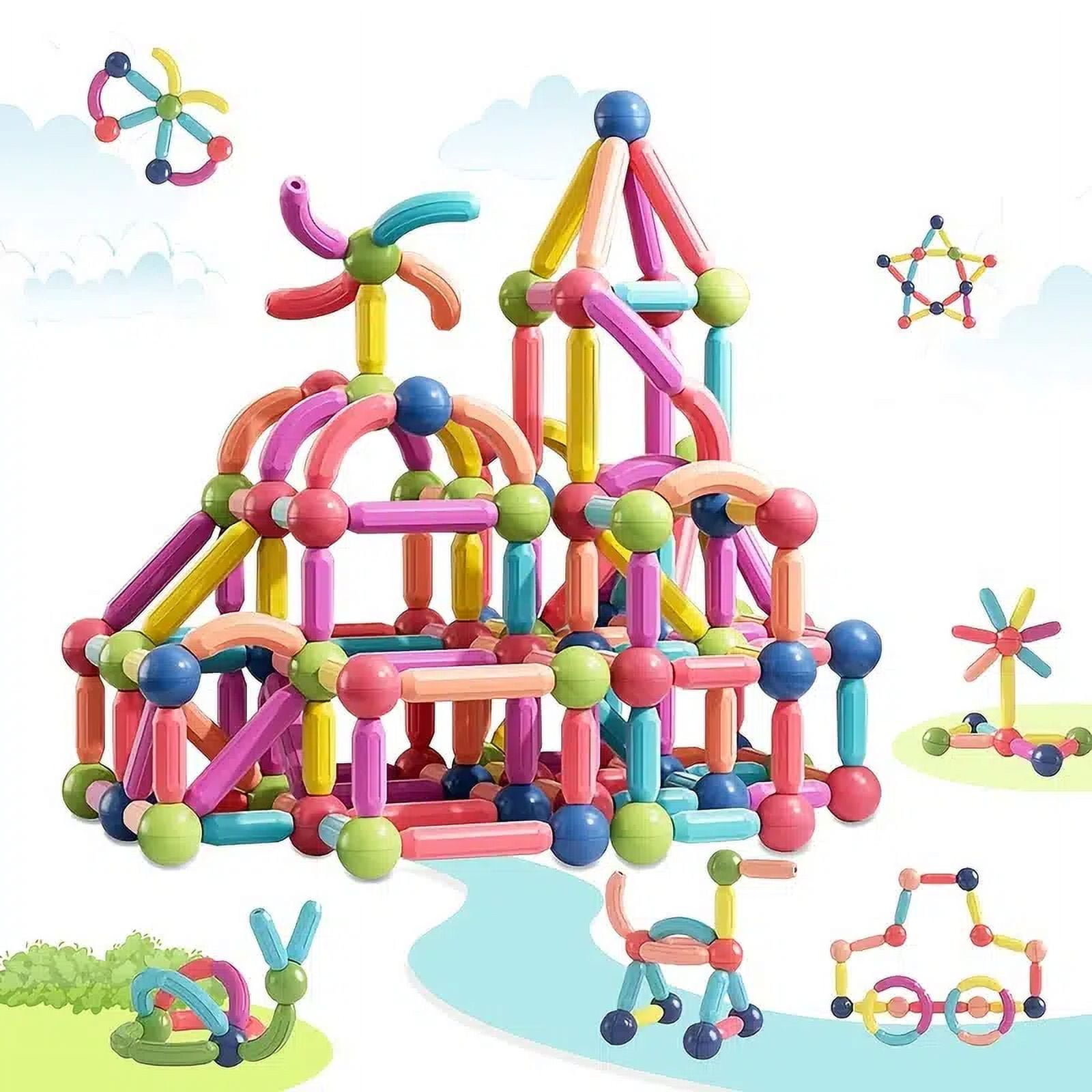 38-98pcs Magnétique Bâton Construction Building Block Jeu Aimant Enfants  Set Enfants Aimant Pour Garçon Et Fille 3D Magnétique Jouet Briques