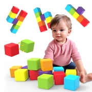 Pairez Toys Magnetic Building Blocks Large, 1.65 inch Magnetic Stacking Cubes for Toddlers, Sensory & Montessori Toys 12 Pcs