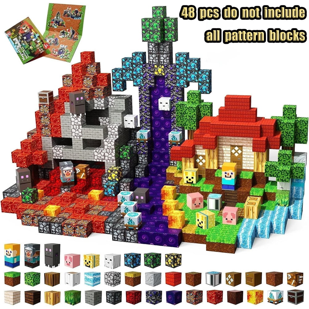 Magnetic Building Blocks Set, 48‑PCS STEM Construction Cube Bricks ...
