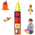 thumbnail image 1 of Magnetic Building Blocks Set, 55 PCS STEM Toys with Car Base&Number Cards, Educational Construction Stacking Gift for Ages 4+, 1 of 9