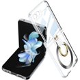 thumbnail image 1 of Magnetic Built-in Screen Protector Case for Samsung Galaxy Z Flip 5 5G Compatible with Magsafe,Ring Kickstand,Plating Transparent Shockproof Cover (Clear,for Galaxy Z Flip5), 1 of 10