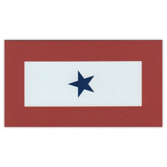 Magnetic Bumper Sticker - Blue Star Service Flag - 1 Blue Star - United States Military Service - 5.5" x 3"