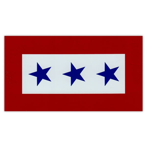 Magnetic Bumper Sticker - Blue Star Service Flag - 3 Blue Stars - United States Military Service - 5.5" x 3"