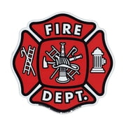 Magnetic Bumper Sticker - Fire Department Shield Maltese Cross, Firefighter, Fireman - Support Magnet - 5 x 5