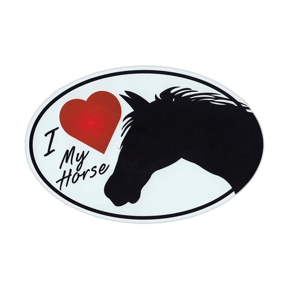 Magnetic Bumper Sticker - I Love My Horse - Oval Shaped Magnet - 6" x 4"