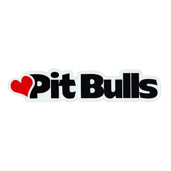 Magnetic Bumper Sticker - I Love Pit Bulls - Cars, Trucks, Lockers, Refrigerators - 7.5" x 1.5"