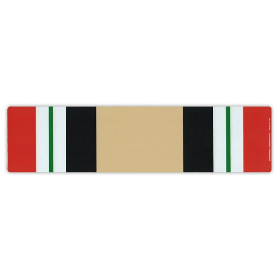 Magnetic Bumper Sticker - Iraq War Service Ribbon - Conflict Service Bar - 10" x 2.5"