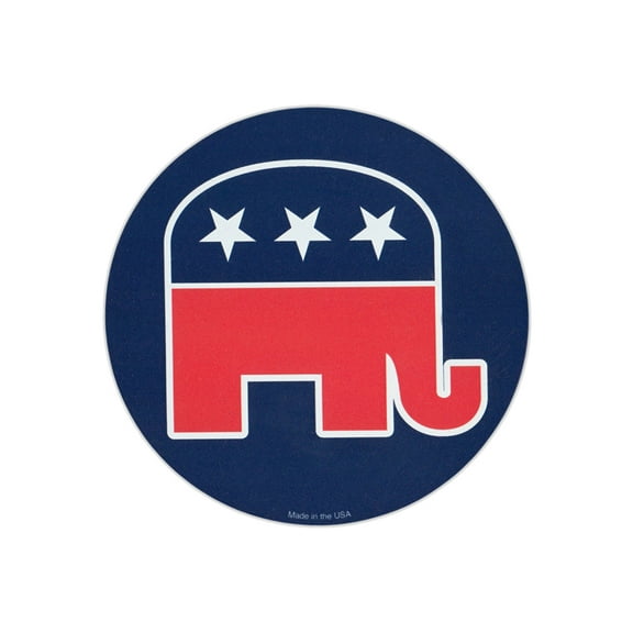 Magnetic Bumper Sticker - Republican Elephant (Conservative) - Round Magnet - 3.75" Round