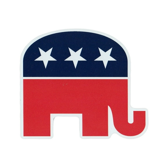 Magnetic Bumper Sticker - Republican Elephant Magnet (Conservative) - Die Cut Magnet - 3" x 3"