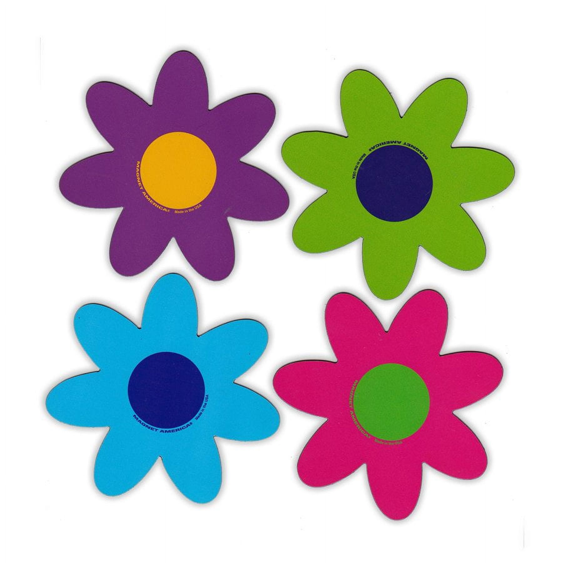Bumper Sticker Set of 4 Bright Flowers