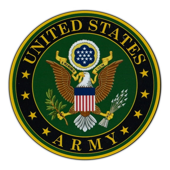Magnetic Bumper Sticker - United States Army - Round Military Support, Pride Magnet - 5" Round