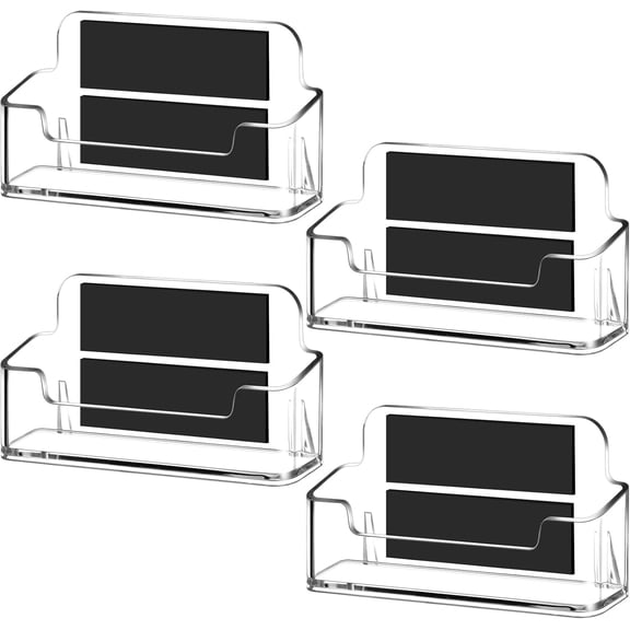 Magnetic Business Card Holder Business Card Display Clear Desk Holder for Office Desk Home Office(4 Pcs)