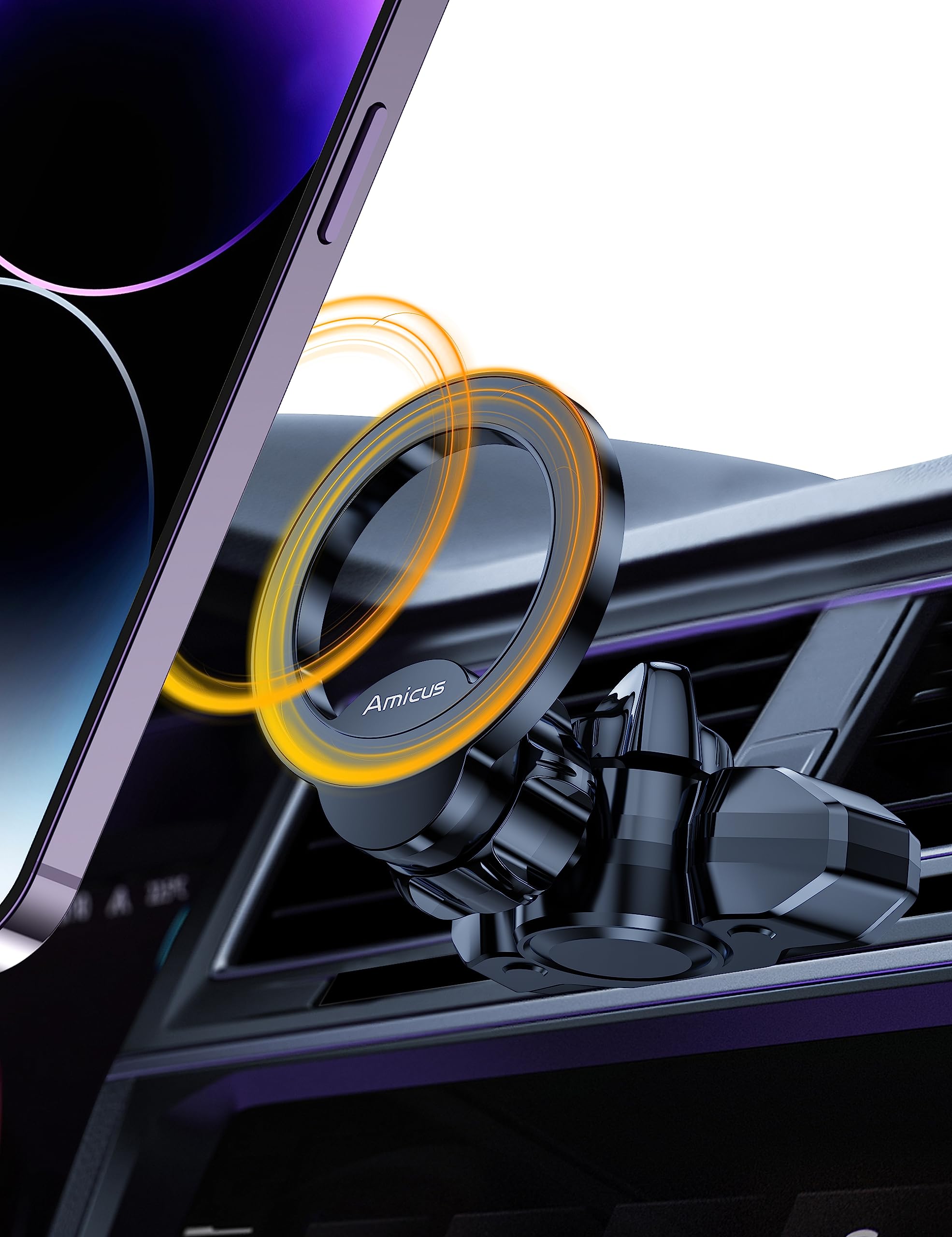 CD Slot Phone Mount, Compatible for Magsafe, CD Player Cell Phone Holder with Strong