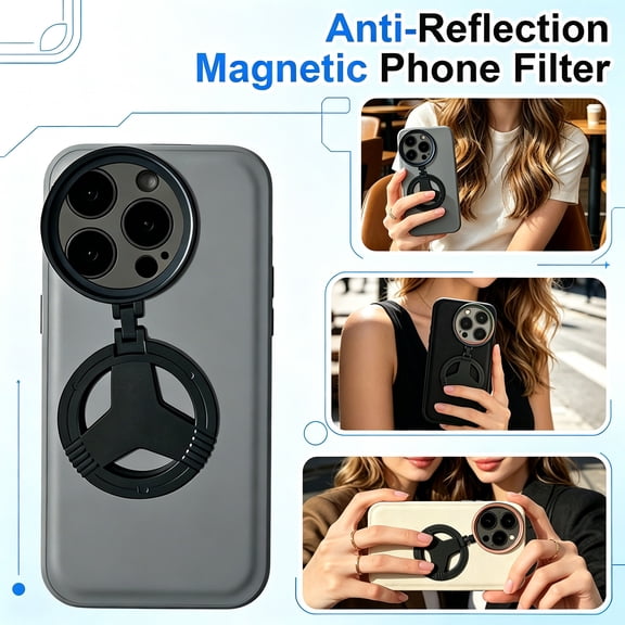 Magnetic CPL Phone Camera Filter Kit - 2026 New Quick Mount Polarizing Filter, Upgraded Anti Glare Filters for Mobile Photography, Portable Color Enhancing Filters for Outdoor Shooting