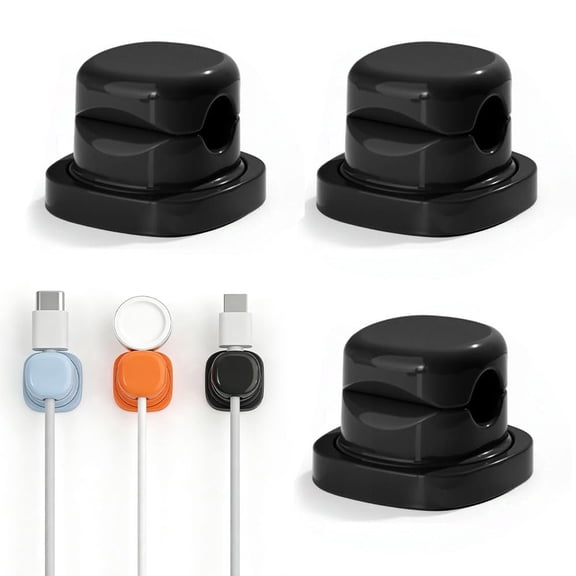 Magnetic Cable Clips, Rotatable Cord Holder for Desk Nightstand Home Office, 3 or 6 Pack