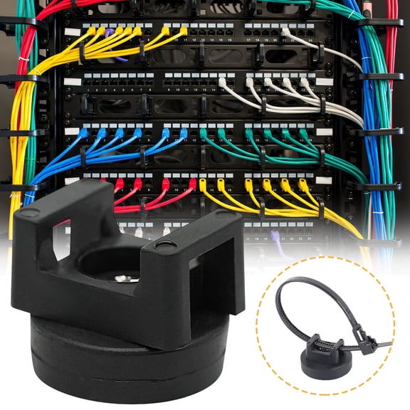 Magnetic Cable Zip Ties Mount Kit, Heavy Duty Cable Organizer, 7.7lb Max Vertical Pull, Removable Magnetic Base, Nylon Zip Ties, for Home Office Car Classroom, Wire Management Accessory