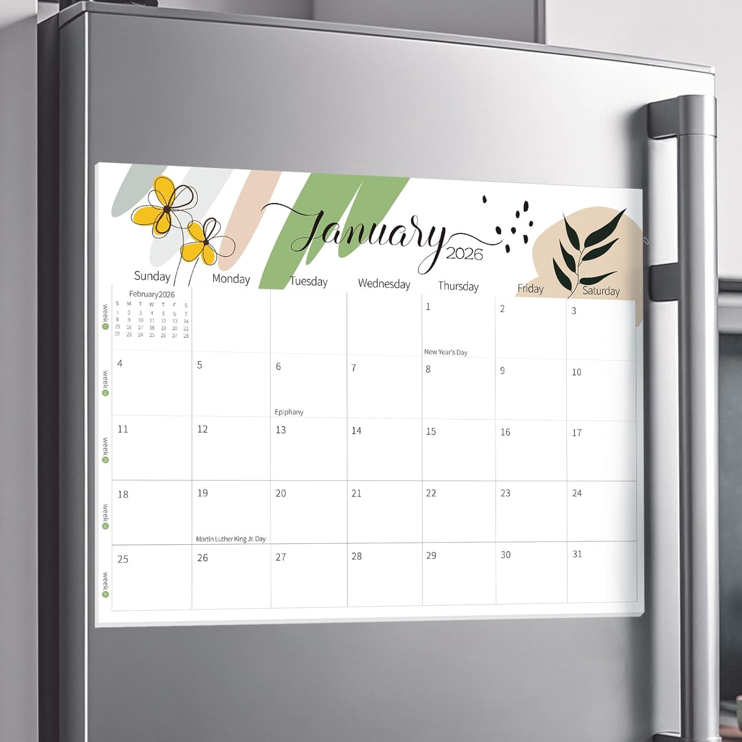 Magnetic Calendar 2026-2027 - Magnetic Calendar for Fridge 11 x 14 Inches, Runs from Jan. 2026 to Jun.2027, 18 Monthly Planner for Easy Planning and Organizing