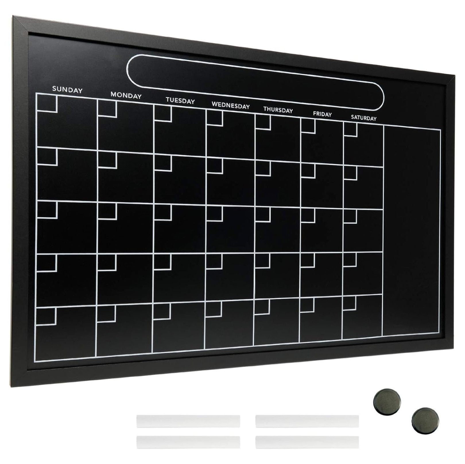 Calendar Chalkboard Large 20"x30" Black Board Weekly Monthly