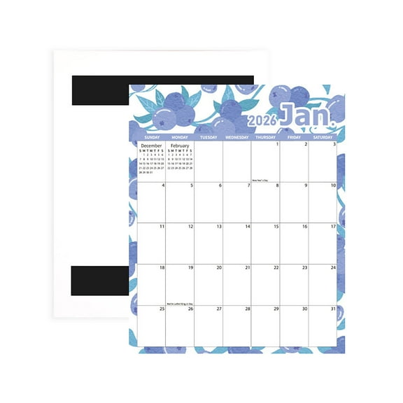 Magnetic Calendar for Fridge 2026 Magnetic Refrigerator Calendar, 12-Month Refrigerator Calendar, Suitable for Refrigerator Walls and Refrigerator Organization White Board Calendar for Wall