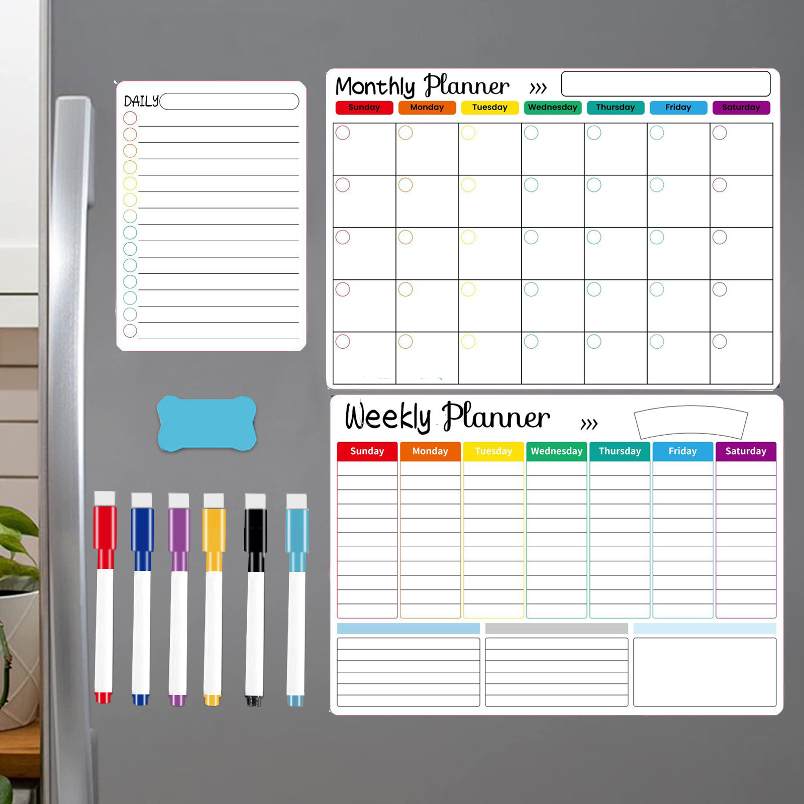 DFantiX Dry Erase Calendar Whiteboard, 4 Pack