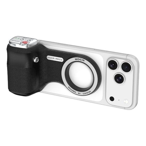 Magnetic Camera Grip for iPhone 17 Pro, Wireless Bluetooth Shutter Remote, Detachable Vlog Shooting Handle for iOS (Black)
