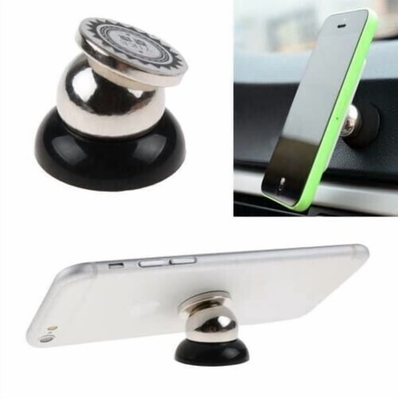 Magnetic Car Cell Phone Holder Mount Dash 360 Rotating Car Dash Mount Kit For iPhone GPS Samsung Black