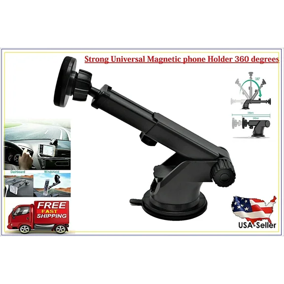 Magnetic Car Holder Windshield Dash Suction Cup Mount Stand Cell Phone Gps 360
