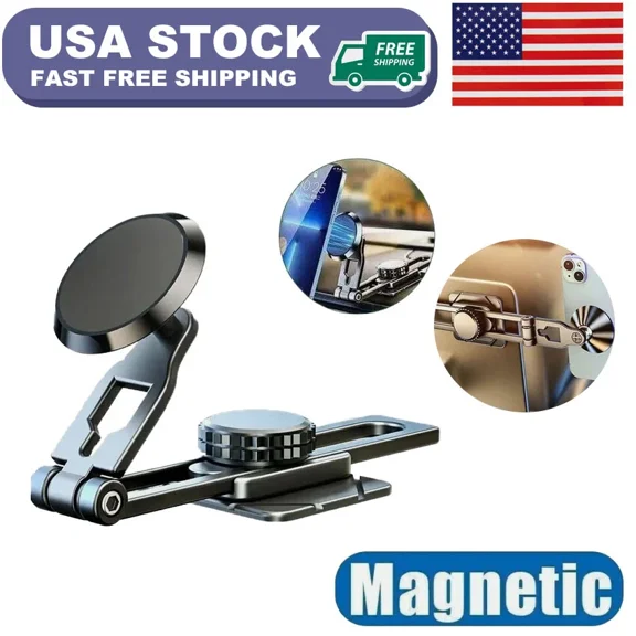 Magnetic Car Mount Holder Foldable Car Stand Dashboard Universal 360Rotation