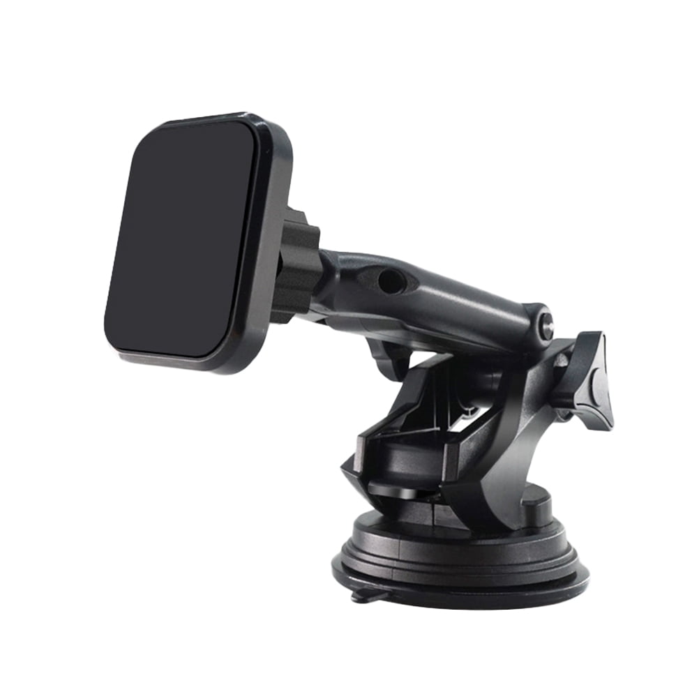 Magnetic Car Phone Holder Telescopic Rod Suction Cup Car Phone Mount Cell  Mobile Phone Holder Stand (Black)