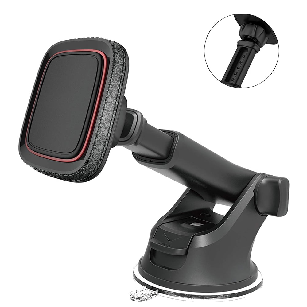Magnetic Car Phone Mount, Dashboard Universal Magnetic Car Phone Mount  Holder for Cell Phones, Magnet Phone Holder for Car with Adjustable  Telescopic Arm for All Cell Phones 