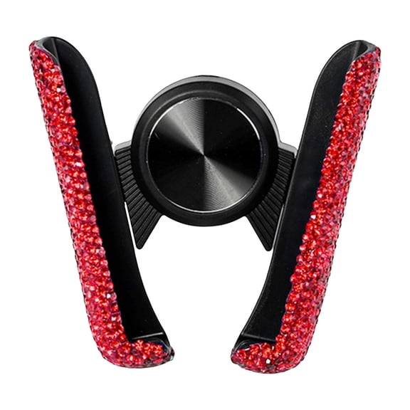 Magnetic Car Phone Mount, Rhinestone Car Phone Holder with Automatic Locking, 360 Degree Swivel Phone Stand for Car Vent Dashboard and Desktop Use