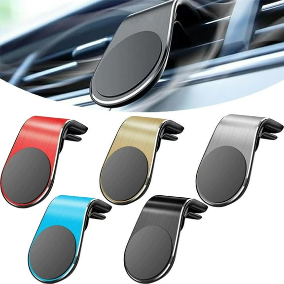 Magnetic Car Phone Mount Universal Fit, 360° Rotation Air Vent Holder with Secure Grip, Red Car Phone Holder Compatible with iPhone, Samsung, Android, Easy Installation
