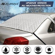 Magnetic Car Rear Windshield Cover for Ice and Snow, AYAMAYA- Waterproof Windproof Snow Car Cover, Windscreen Protector Anti Sun, Frost, Dust, Winter Automotive Covers