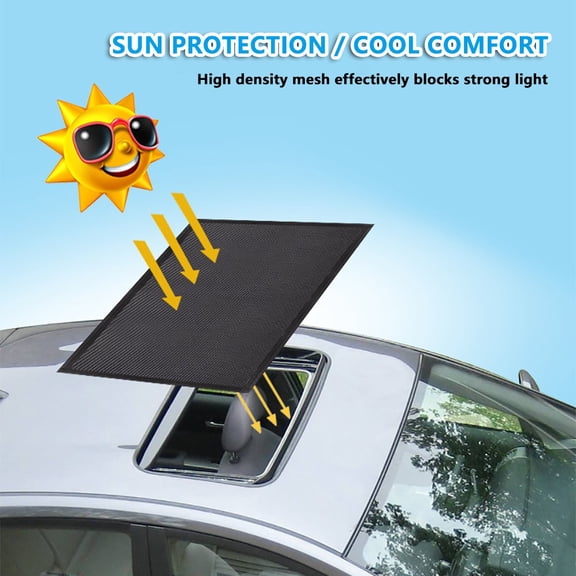 Magnetic Car Sunroof Shade Net, Universal Breathable Mosquito Screen for Sun Protection, Soft Black Auto Window Sunshade Cover for Cars