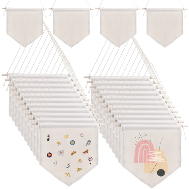 30 PCS Blank Canvas Banners, Wall Decorative DIY Wall Display Hanging