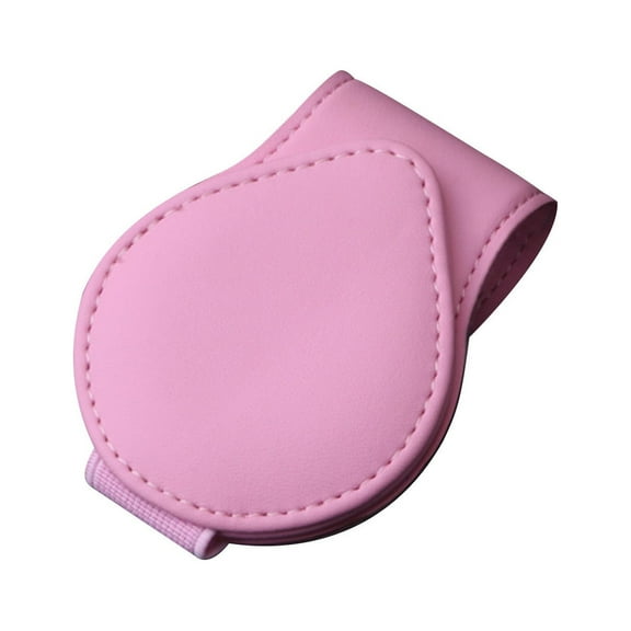 Magnetic Car Visor Sunglass Holder - Leather Eyeglass Clip with Steel Frame, Universal Glasses Hanger for Sun Visor, 4.5x9cm, Holds Sunglasses & Small Items