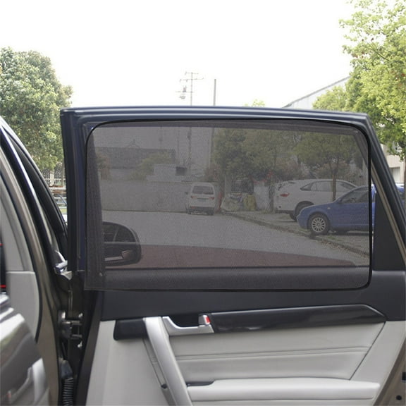 Magnetic Car Window Shade 80x50cm UV Protection Easy Install Stretchable Mesh Breathable Roll Up Down Universal Fit Sun Glare Blocker for Car Truck SUV Front Seats