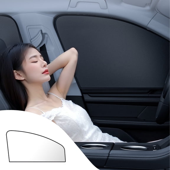 Magnetic Car Window Sunshades - Thermal Insulation, Retractable Fit, Privacy Enhanced, Black Coating, for Driver and Passenger Side