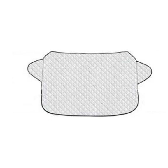 Magnetic Car Windshield Cover, All Season Snow Ice Sun Shade, Aluminum Film Frost Protector for Front Rear Window, Easy Install Elastic Straps, Universal Fit Windshield Cover with Storage Bag