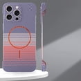 thumbnail image 1 of Magnetic Carbon Fiber Texture Case for iPhone 16 Pro, Compatible with Mag-Safe, Borderless Non-Frame Design, Ultra-Thin Lightweight Hard Case Cover for iPhone 16 Pro, Orange, 1 of 8