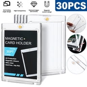 Magnetic Card Holder, 35PT Magnetic Trading Card Holder for Game Baseball Sports Cards,Acrylic UV Protection Trading Cards Cases - 30 PACK