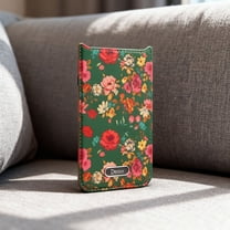 Magnetic Card Holder Phone Wallet for iPhone 17 Pro, Fashionable Floral Pattern PU Leather Magnetic Card Holder Back Phone Card Wallet Pocket Compatible for iPhone 17 Pro, Green