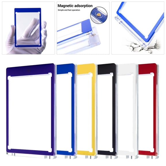 Magnetic Card Holders,35pt UV Protection Hard Plastic Display Case for Trading Standard Cards Baseball Sports Cards - 6 Colors
