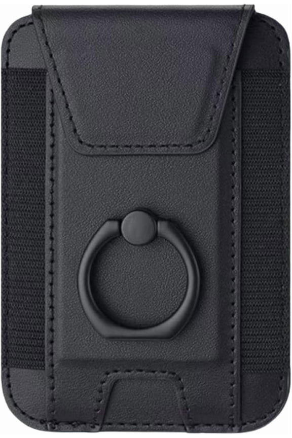 Magnetic Card Wallet Holder For Magsafe Wallets with Grip, 7 Cards Holder RFID Blocking, Ring Stand Stick on Wallet, Leather Magnetic Phone Wallet with Privacy Flap