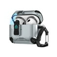 thumbnail image 1 of Magnetic Case for Airpods 4th Gen with Secure Switch Locking & Phone Stand, Military-Grade Drop Protection Rugged Case Cover with Carabiner & Climbing Buckle for Airpods 4th Gen, Gray, 1 of 10