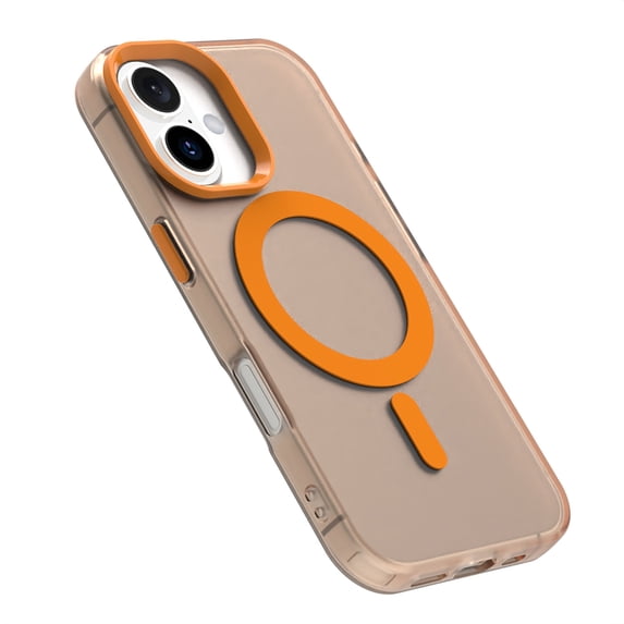 Magnetic Case for Apple iPhone 16, Compatible with Magsafe Ultra Slim Fit Rugged Hybrid Drop Protection Bumper Solid Color Case Cover for Apple iPhone 16, Orange