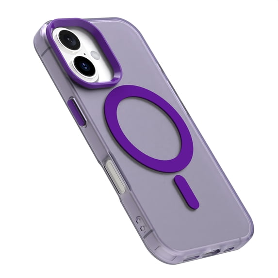 Magnetic Case for Apple iPhone 16, Compatible with Magsafe Ultra Slim Fit Rugged Hybrid Drop Protection Bumper Solid Color Case Cover for Apple iPhone 16, Purple