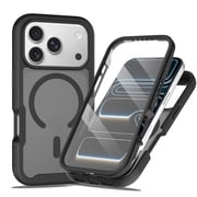 Magnetic Case for Apple iPhone 18 Pro with Built-In Screen Protector, Full-Body TPU+PC Protective Cover Compatible with Magsafe Translucent Matte Cover, Black
